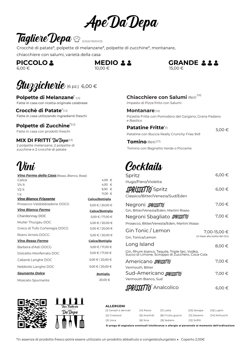 Bar Trattoria del Mutuo Soccorso Da Depa Photo Menu 3