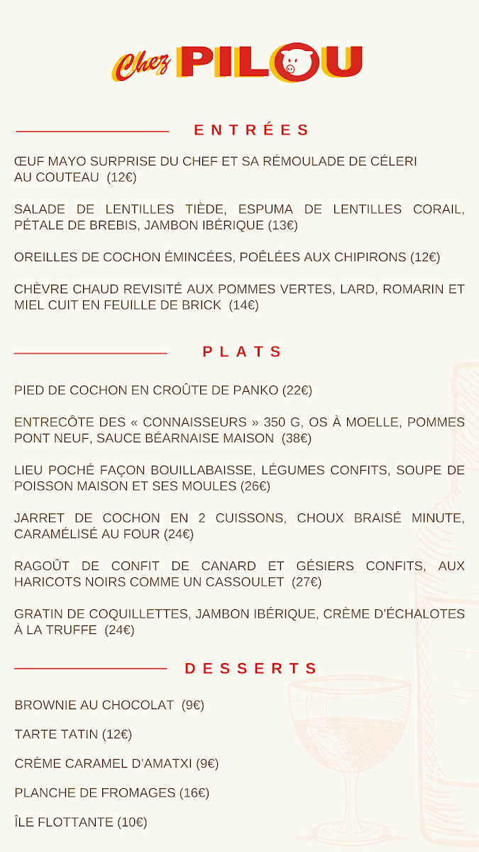 Chez Pilou - Bistrot Photo Menu 1