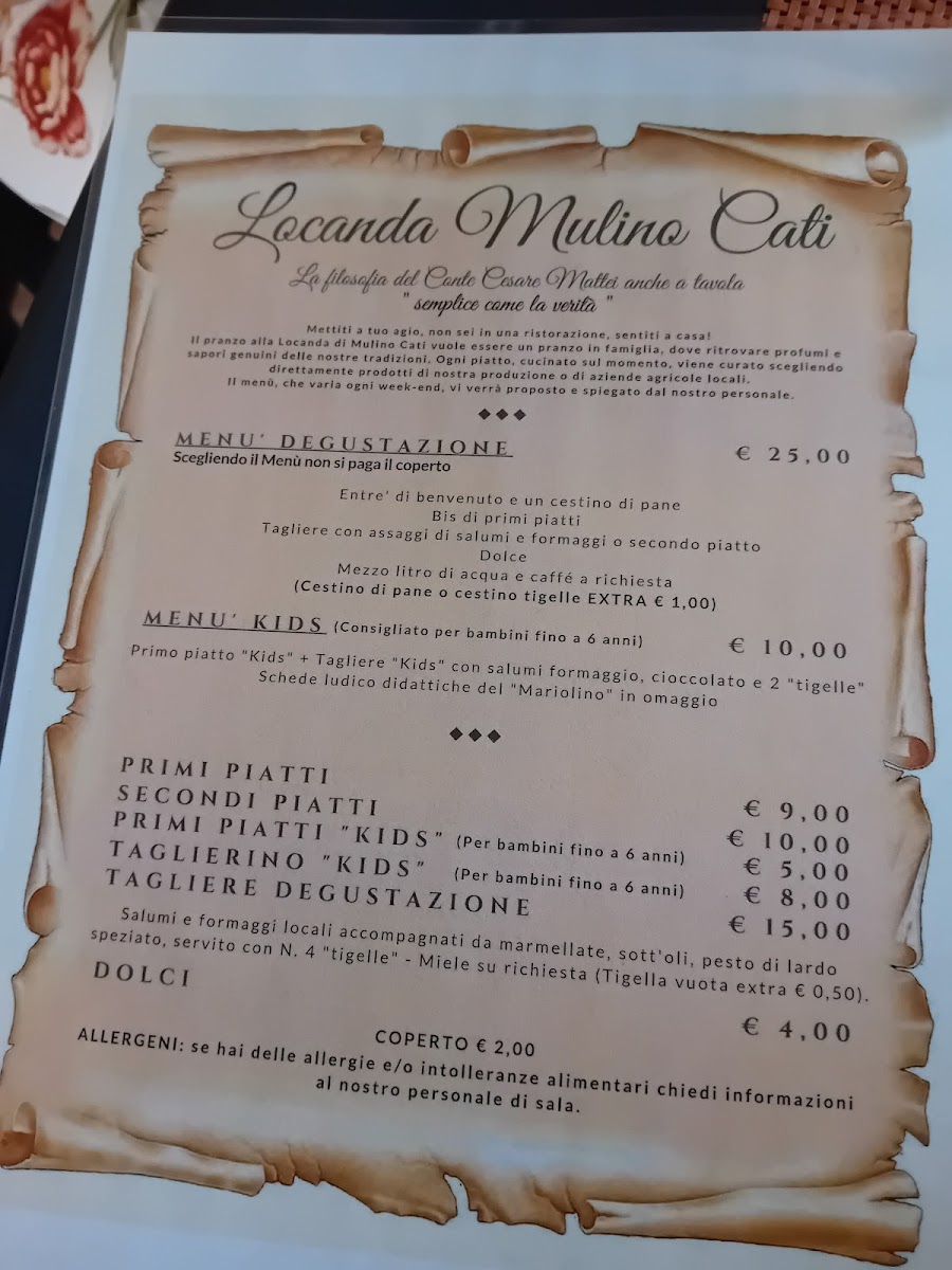 Locanda Mulino Cati Photo Menu 3