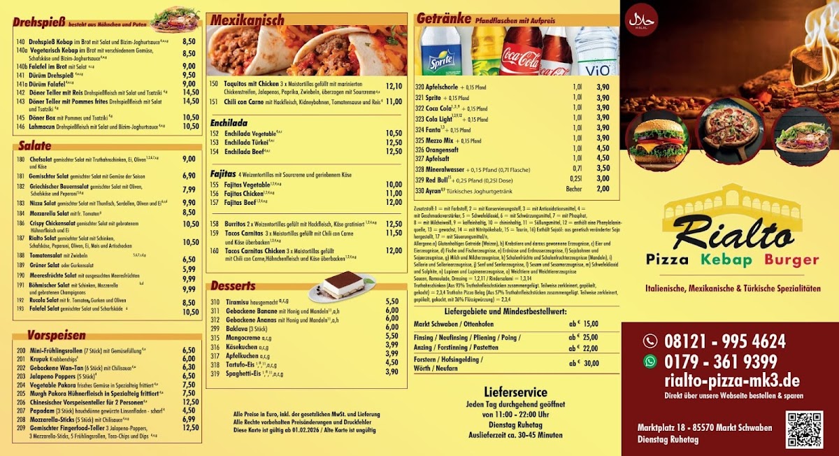 Rialto Pizza & Döner Photo Menu 2