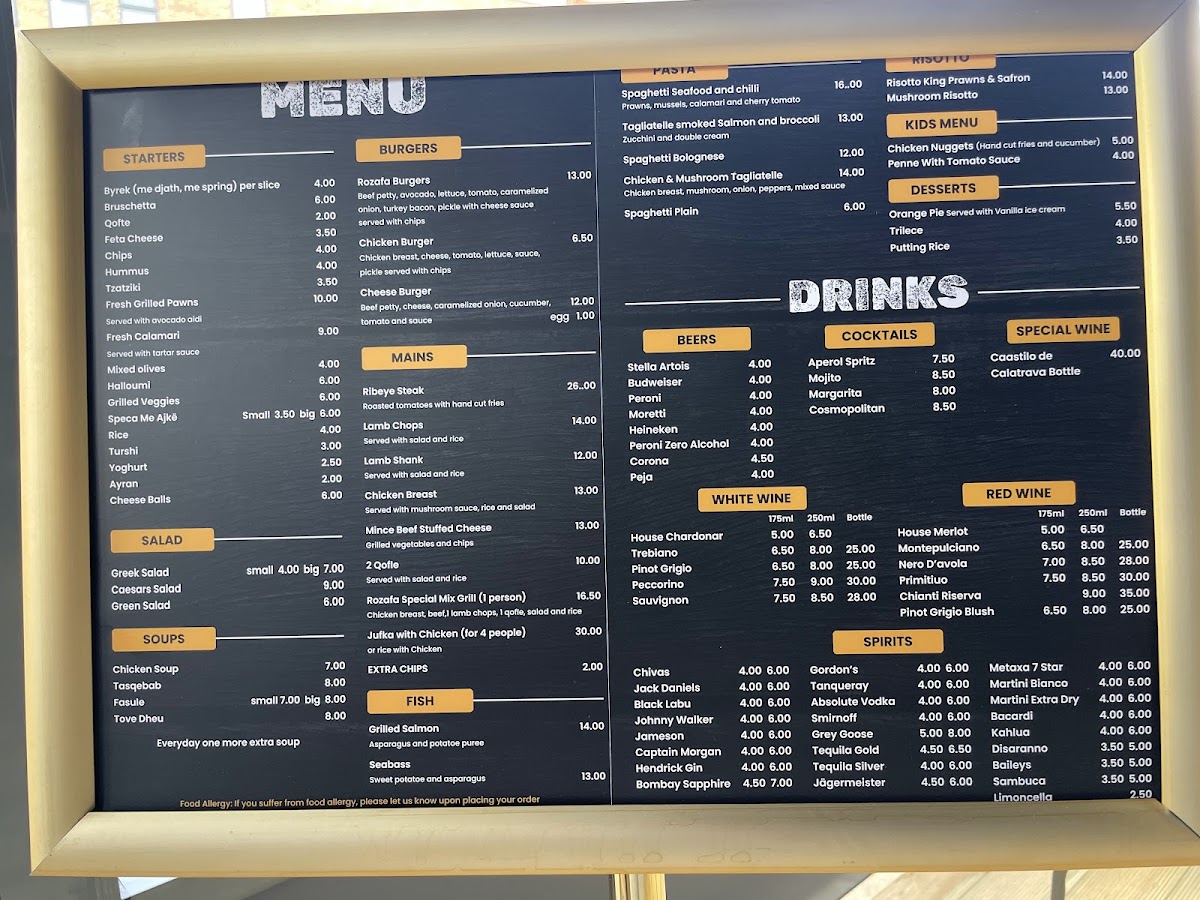ROZAFA Mediterranean restaurant Photo Menu 1