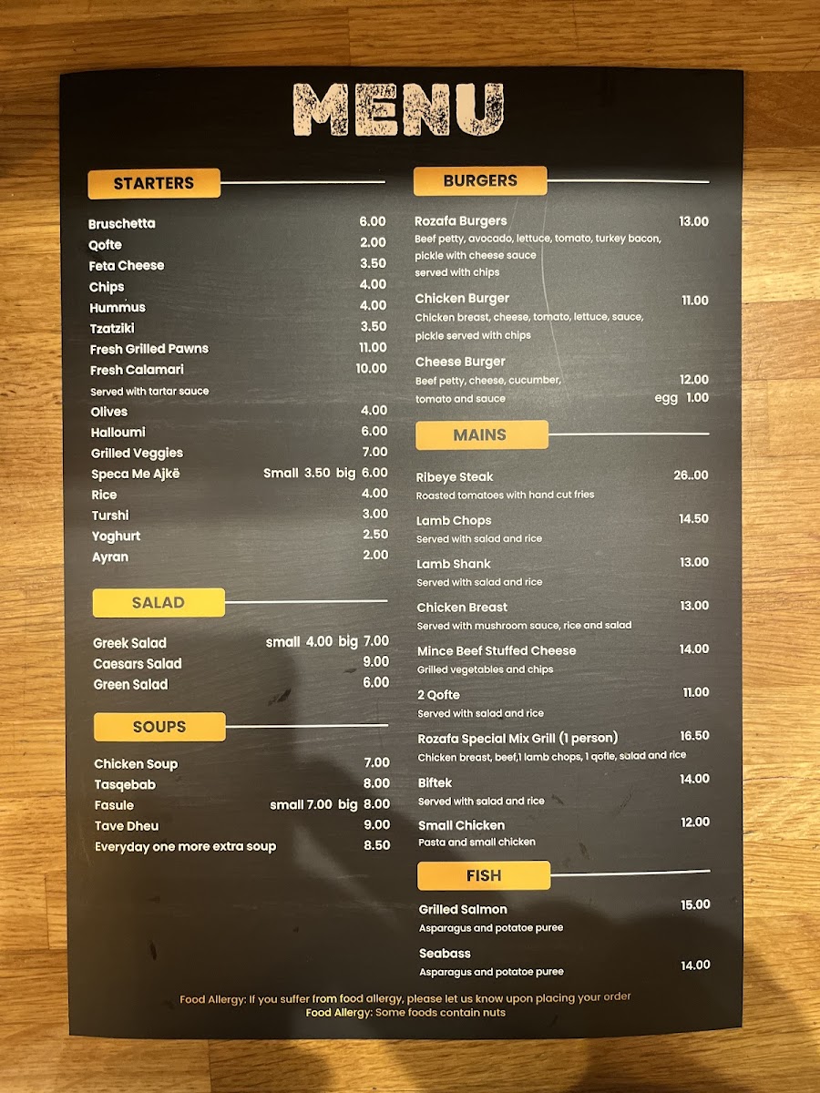ROZAFA Mediterranean restaurant Photo Menu 3