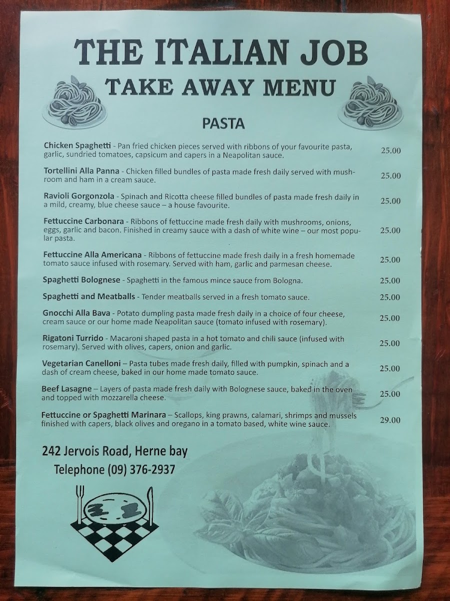 The Italian Job Restaurant Photo Menu 3
