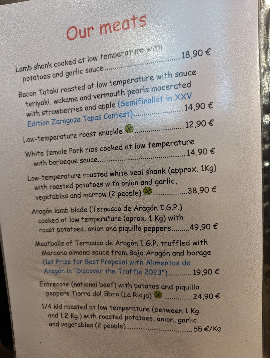 Restaurante Mazmorra Photo Menu 1