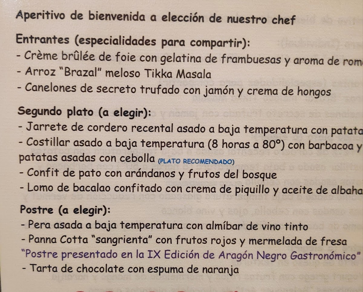 Restaurante Mazmorra Photo Menu 10