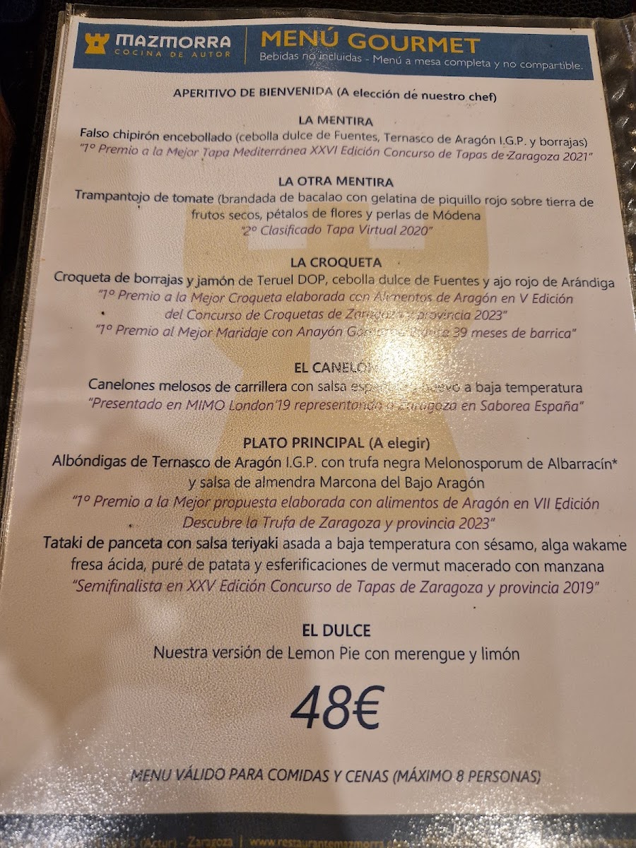 Restaurante Mazmorra Photo Menu 6