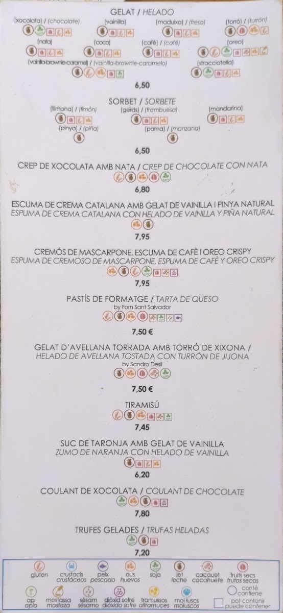 Xiringuito Restaurant Del Mar - Camping Joan Photo Menu 3