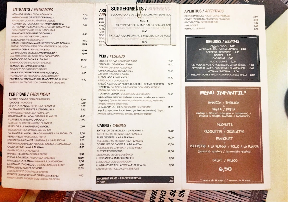 Xiringuito Restaurant Del Mar - Camping Joan Photo Menu 5