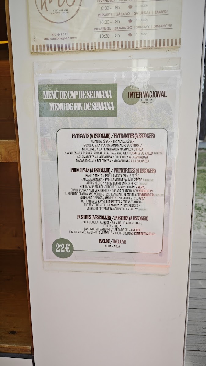 Xiringuito Restaurant Del Mar - Camping Joan Photo Menu 7