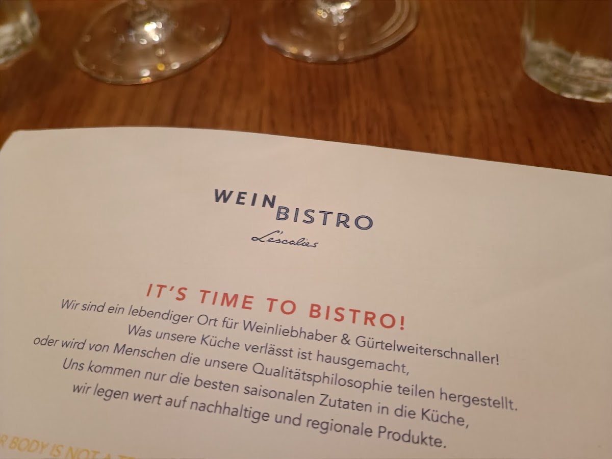 Wein Bisto L'escalier Photo Menu 3
