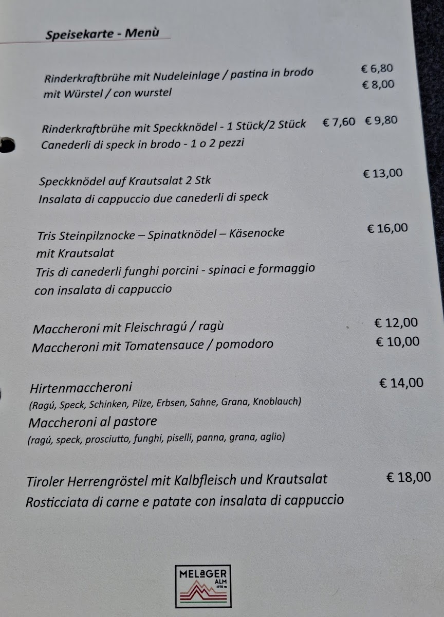 Melager Alm Photo Menu 1