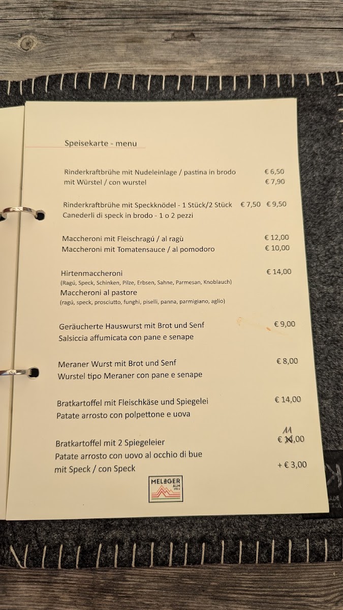 Melager Alm Photo Menu 4