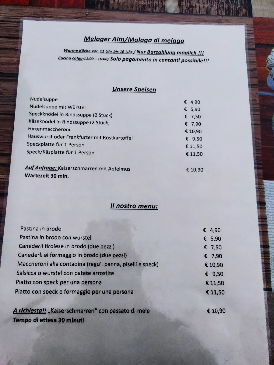 Melager Alm Photo Menu 6