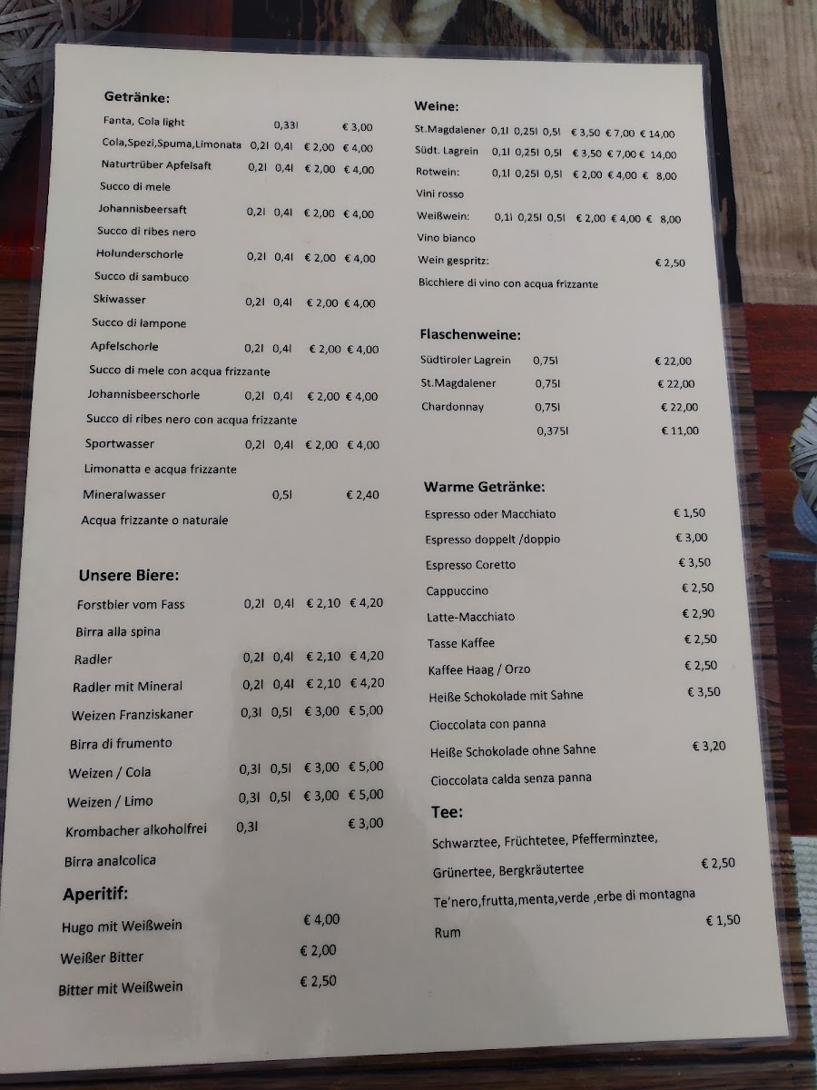 Melager Alm Photo Menu 7