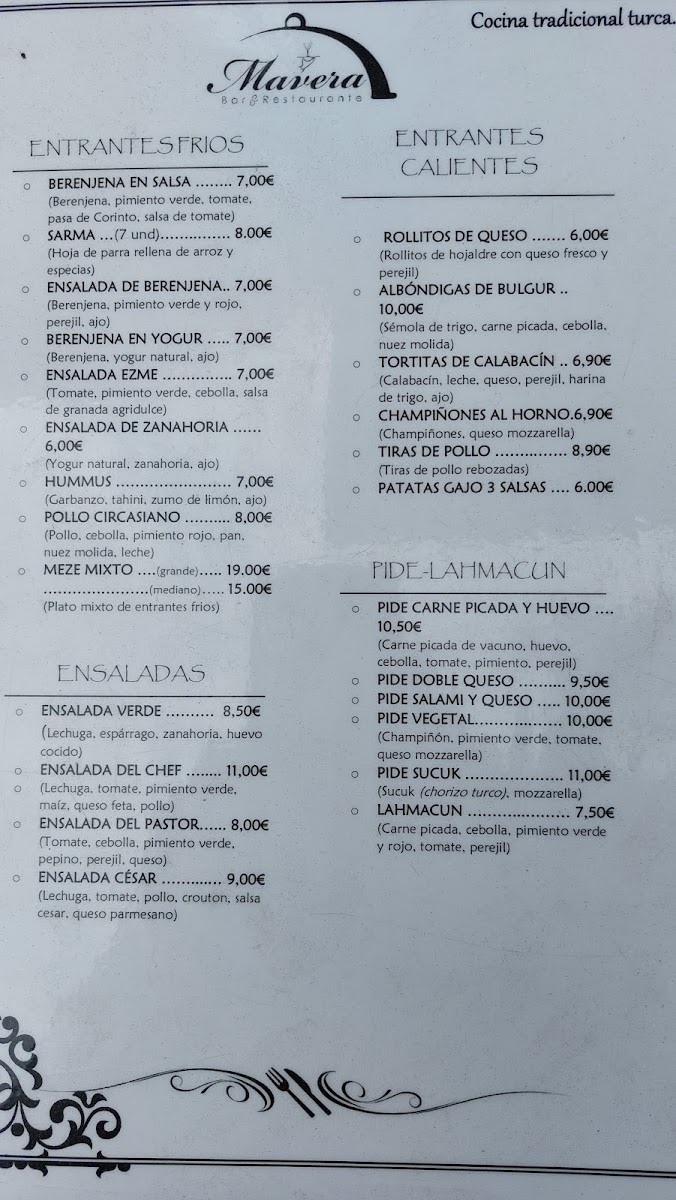 Restaurante Mavera Photo Menu 4
