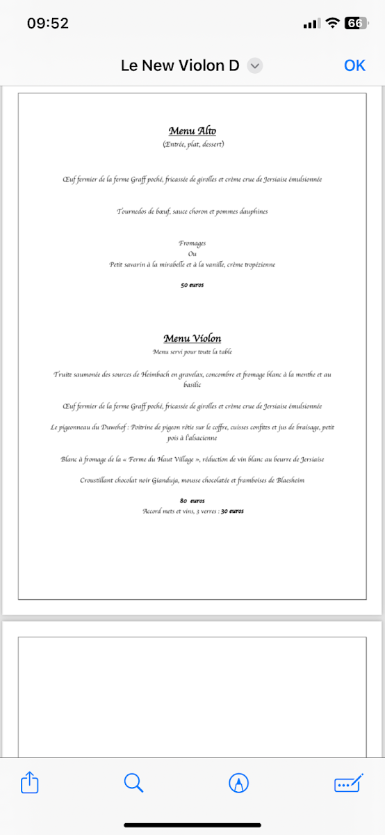 Restaurant le Violon d'Ingres Photo Menu 1