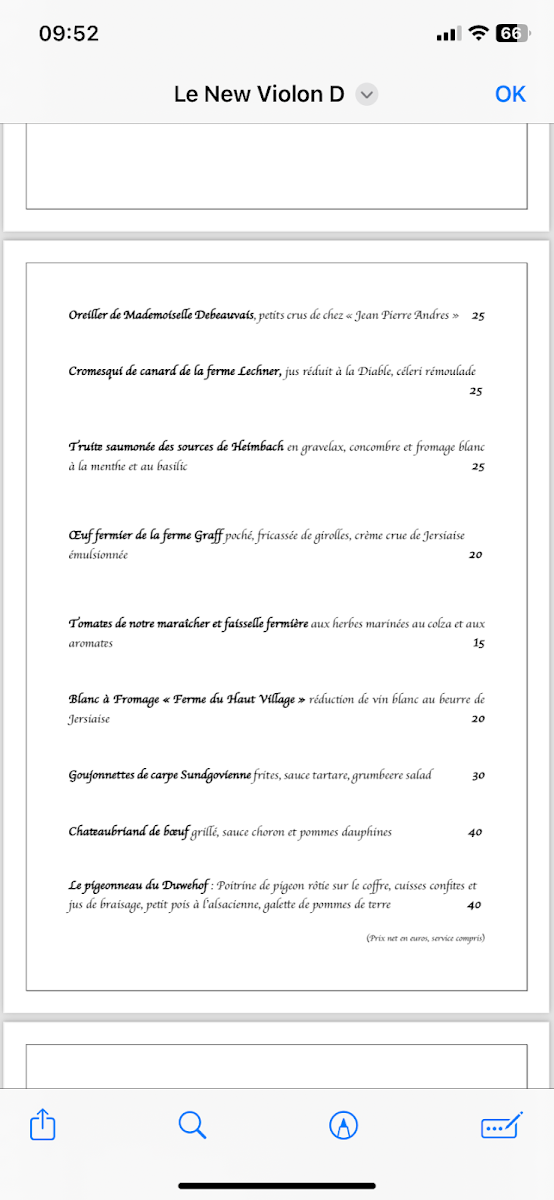 Restaurant le Violon d'Ingres Photo Menu 2