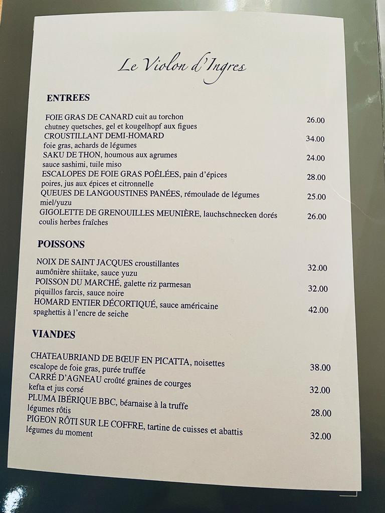Restaurant le Violon d'Ingres Photo Menu 4
