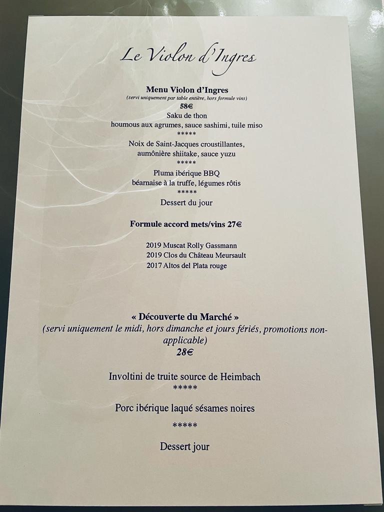 Restaurant le Violon d'Ingres Photo Menu 5