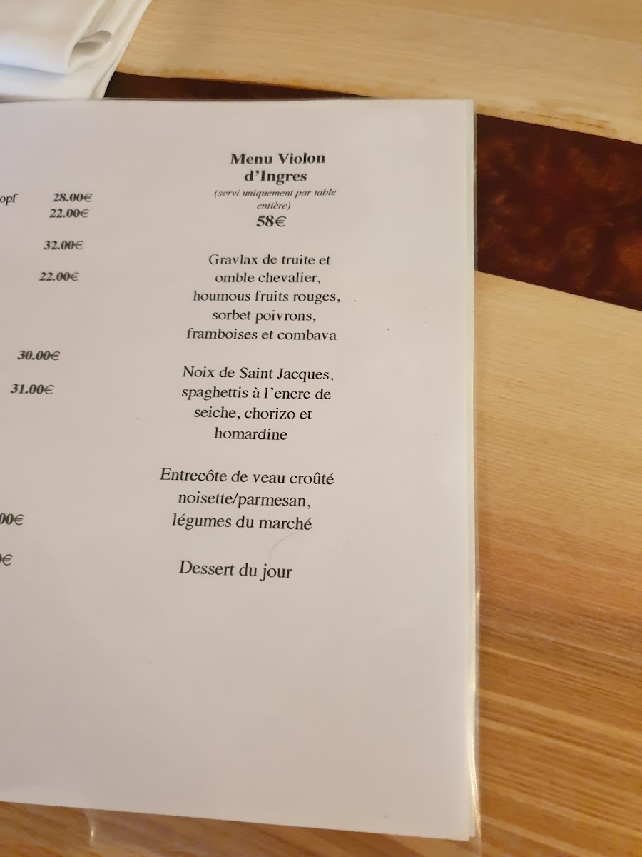 Restaurant le Violon d'Ingres Photo Menu 6