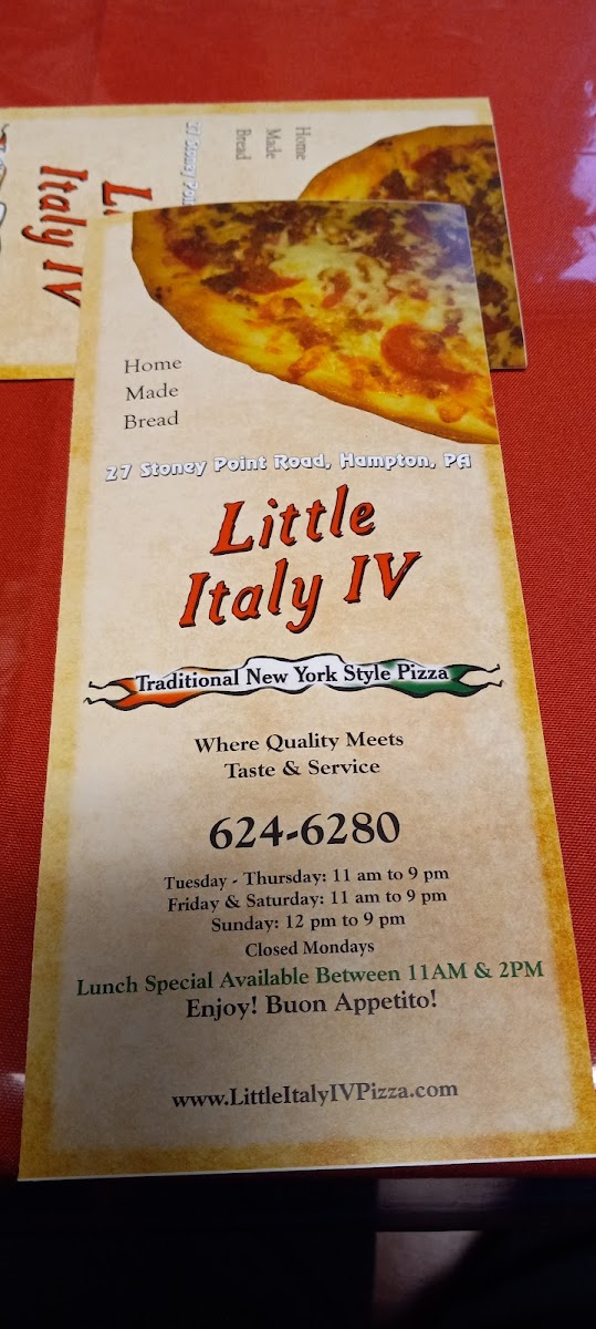 Little Italy IV Photo Menu 1