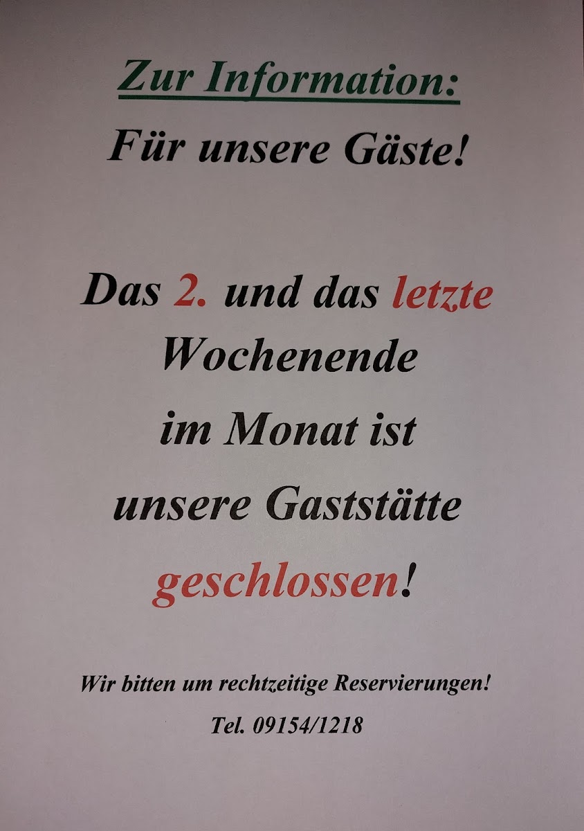 Gasthaus zur Waldesruh Photo Menu 1