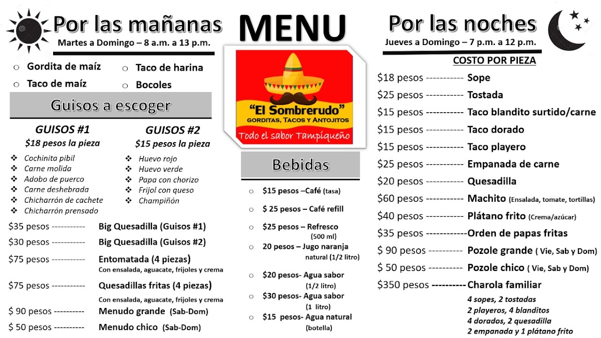 El Sombrerudo Photo Menu 3