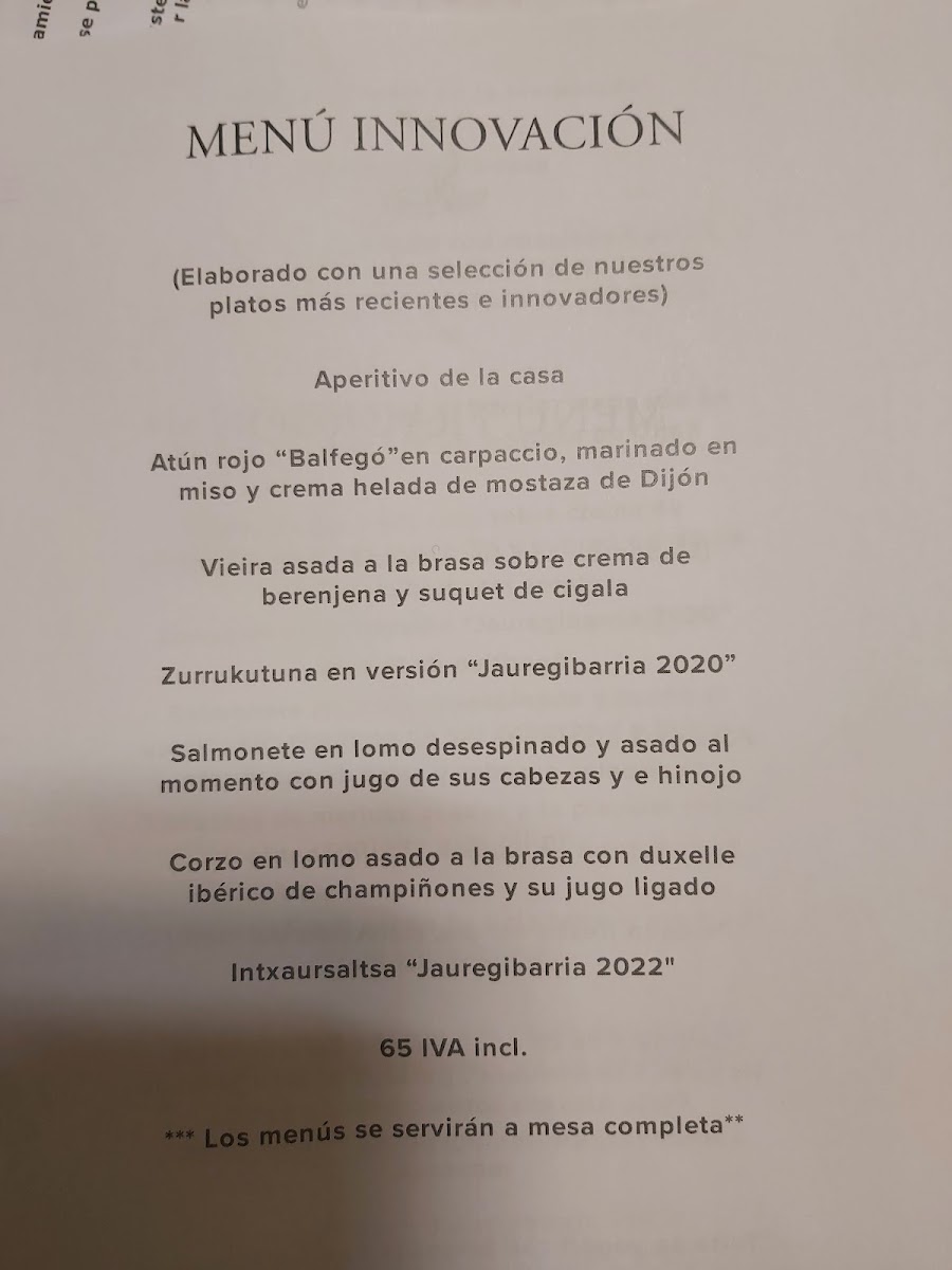 Restaurante Jauregibarria Jatetxea Photo Menu 3