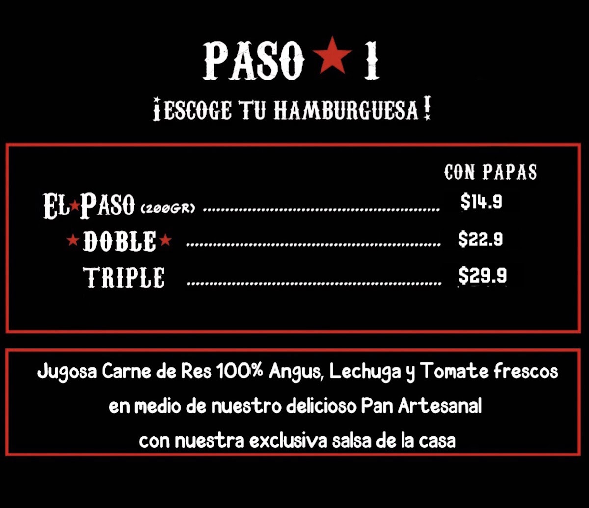 El Paso Hamburguesas Valle del Lili Photo Menu 2