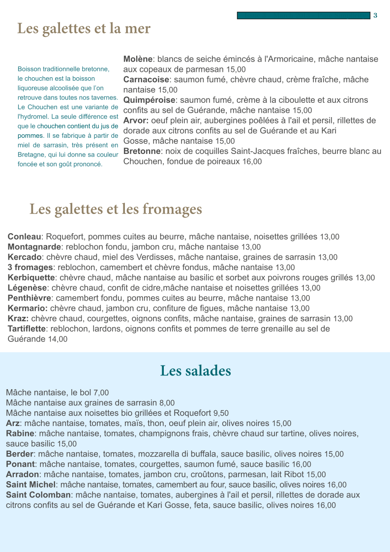 Crêperie La Ribote Photo Menu 3