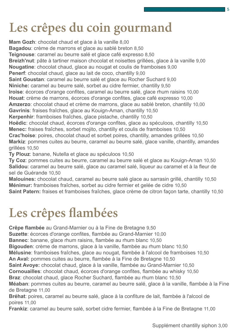 Crêperie La Ribote Photo Menu 5