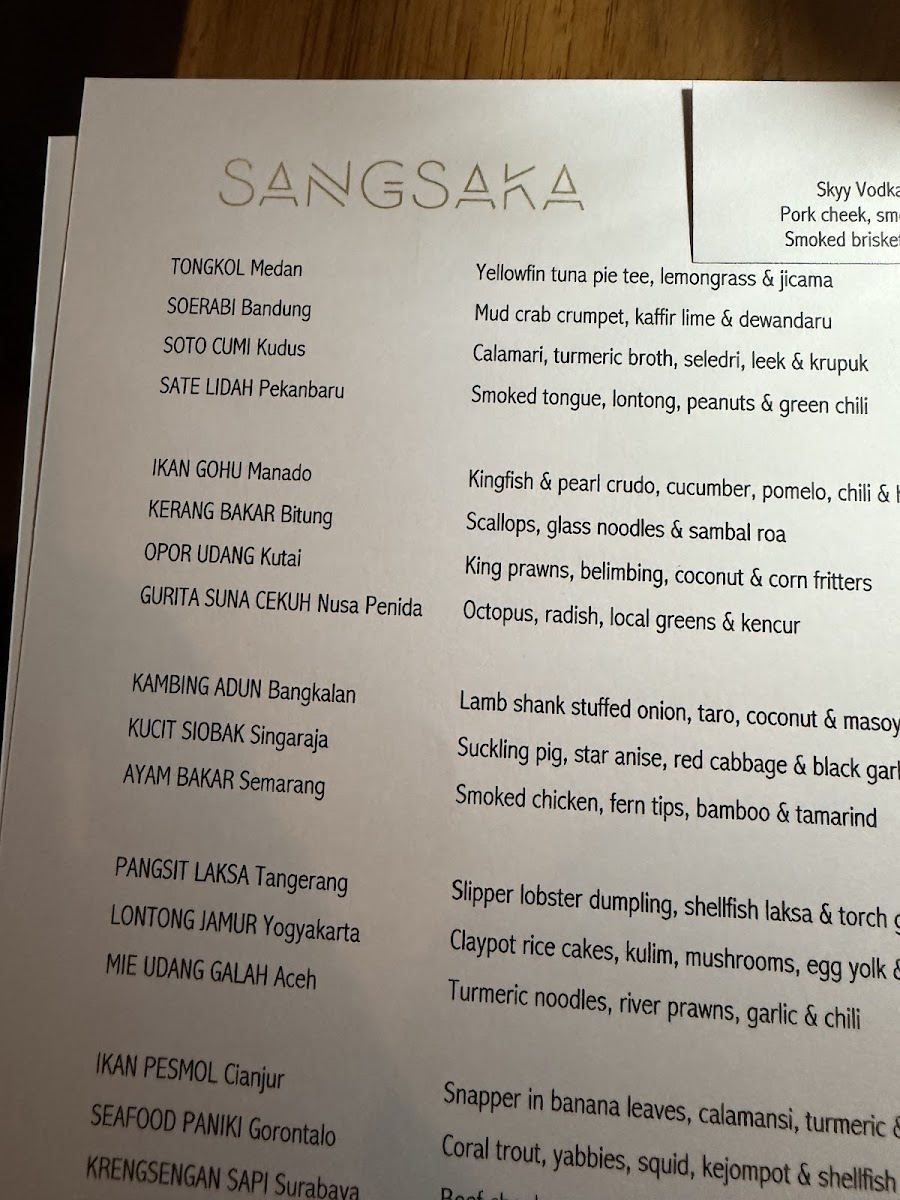 Sangsaka Restaurant Photo Menu 6