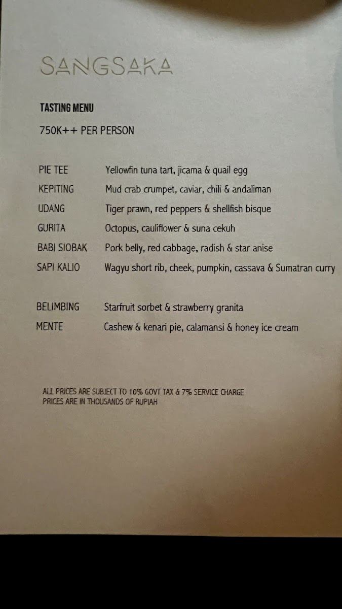 Sangsaka Restaurant Photo Menu 7