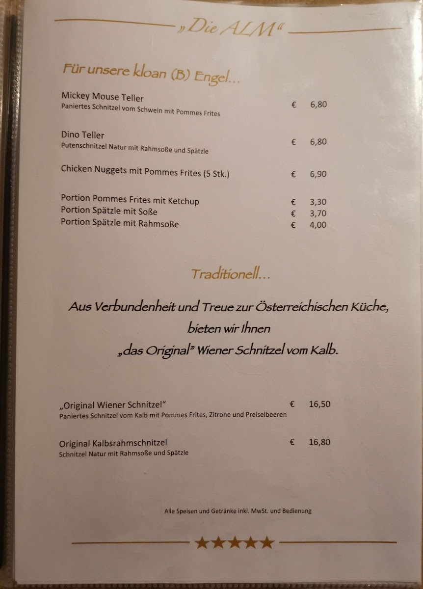 Naturfreundehaus, Restaurant 'Die Alm' Photo Menu 1