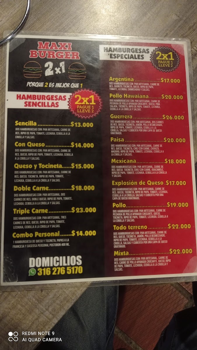 maxi burger 2x1 Photo Menu 4