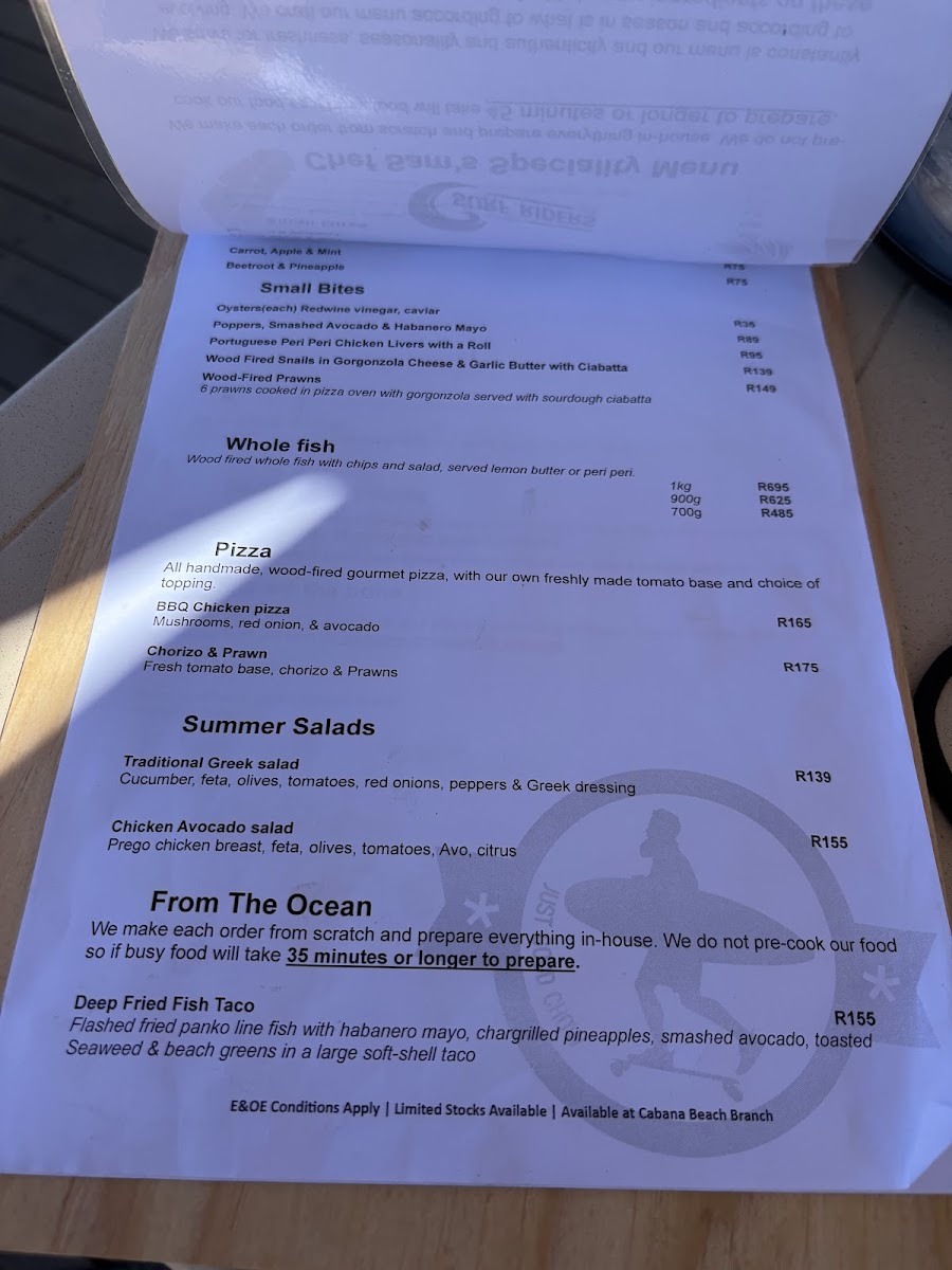 Surf Riders Café Cabanas Photo Menu 6