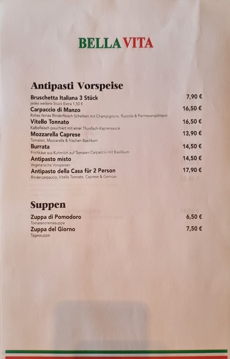 Bella Vita Photo Menu 3