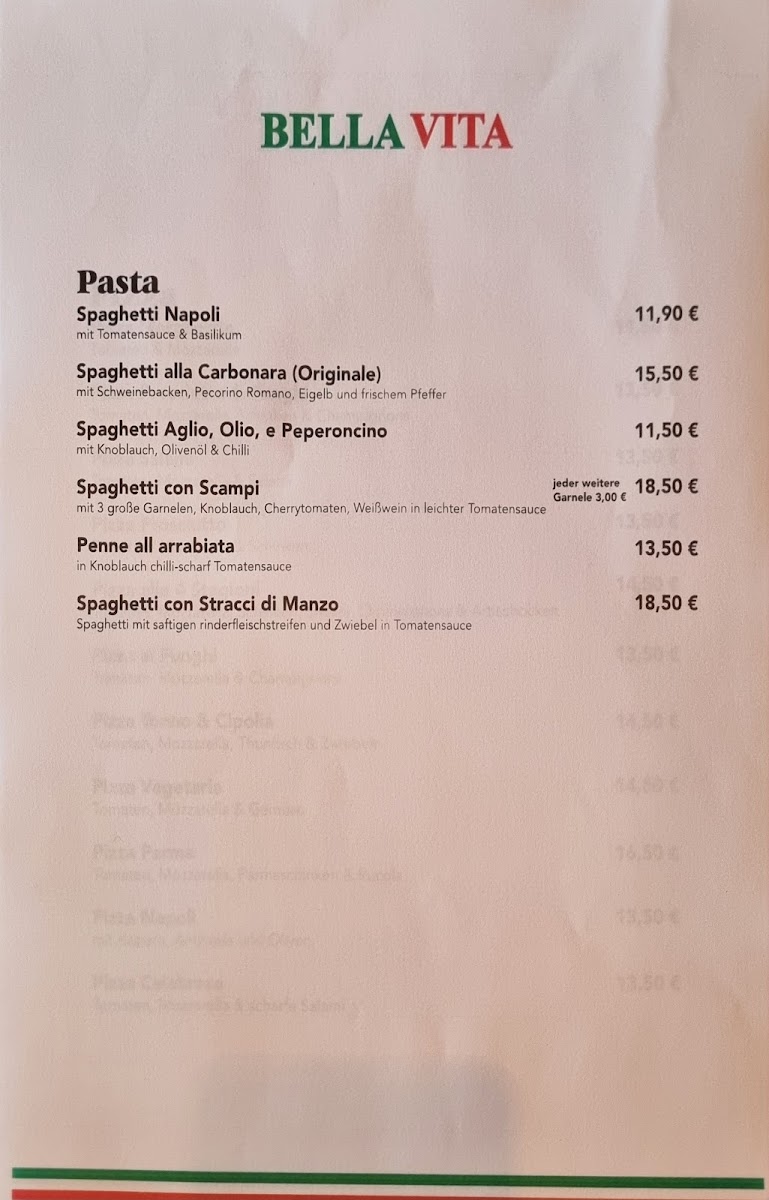 Bella Vita Photo Menu 5
