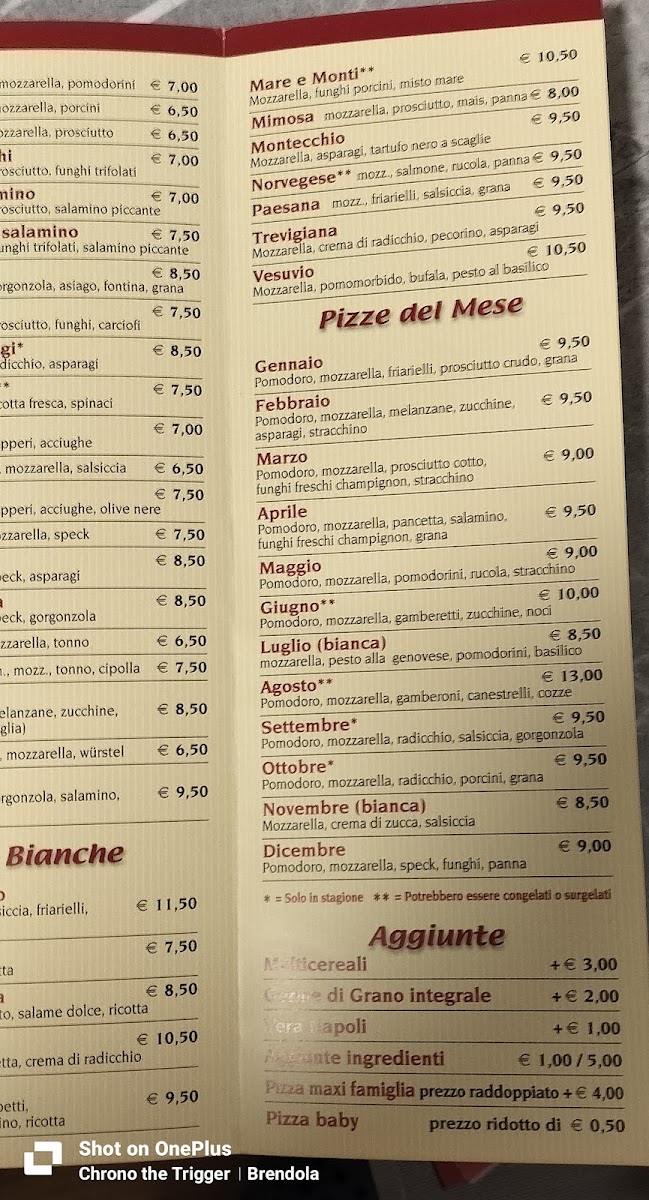 Pizzeria Da Beppe Brendola Photo Menu 1
