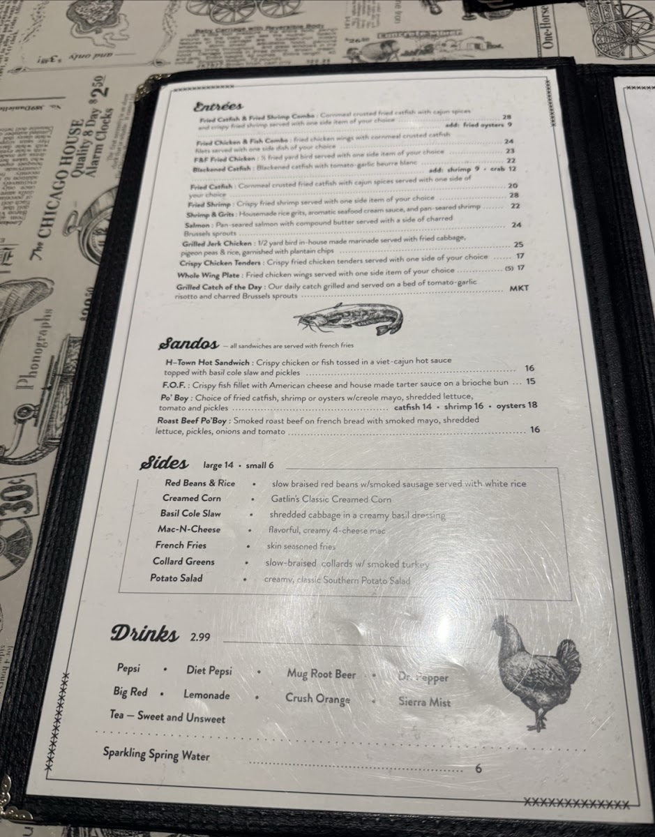 Gatlin's Fins & Feathers Photo Menu 1