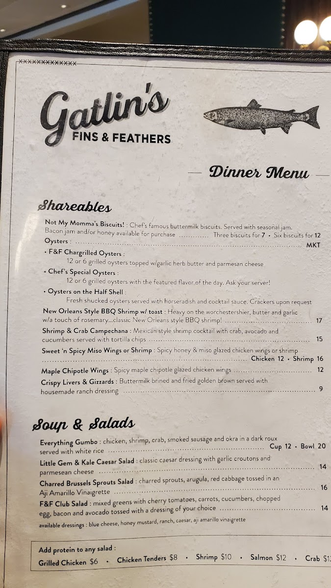 Gatlin's Fins & Feathers Photo Menu 5