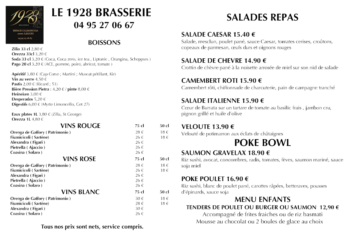 Brasserie le 1928 Photo Menu 1