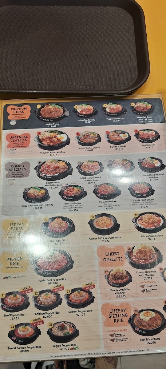 Pepper Lunch Photo Menu 2