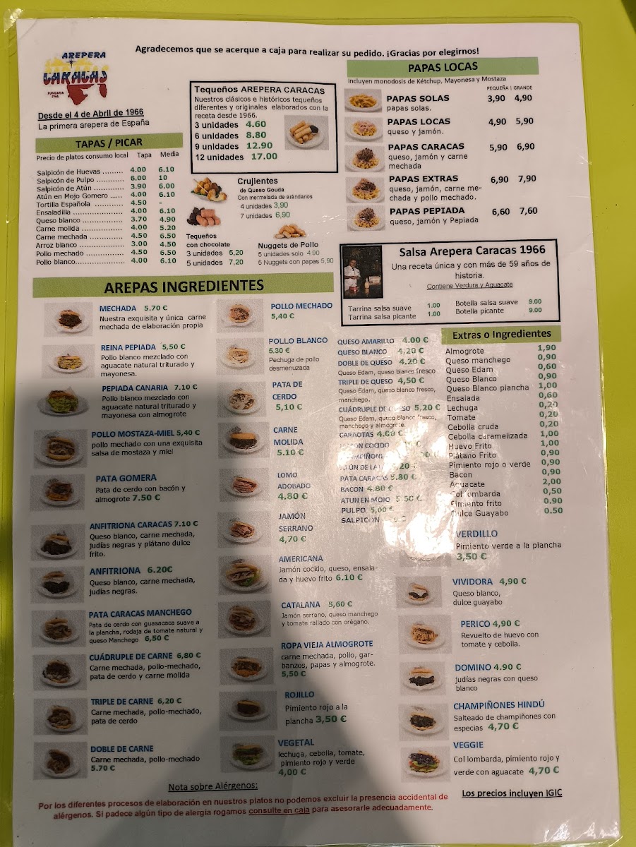 Arepera Caracas Photo Menu 1