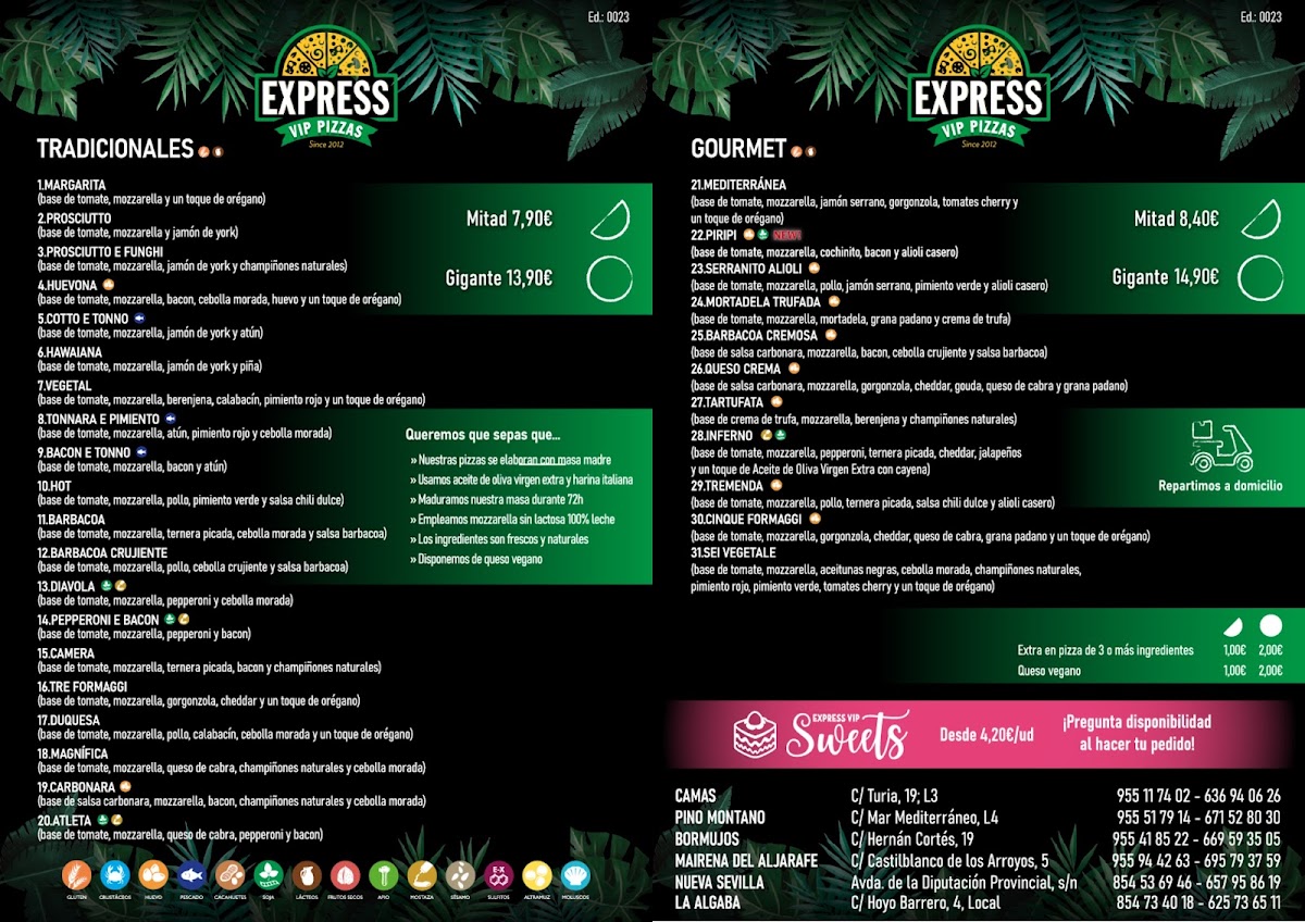 Express Vip Pizzas Camas Photo Menu 1