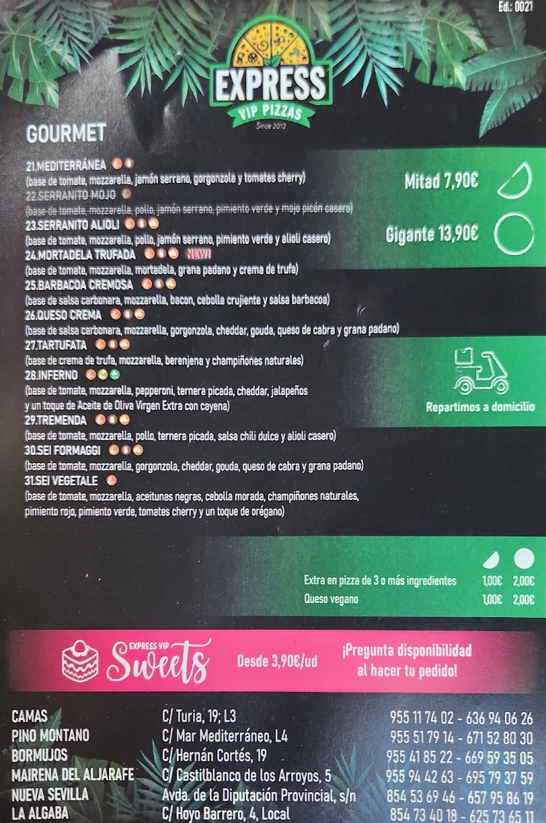 Express Vip Pizzas Camas Photo Menu 4