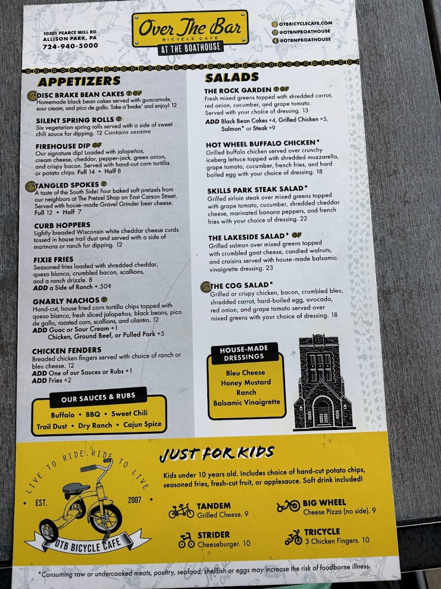 OTB at the North Park Boathouse Photo Menu 1