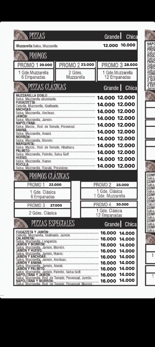 Pizza Cabre's Photo Menu 1