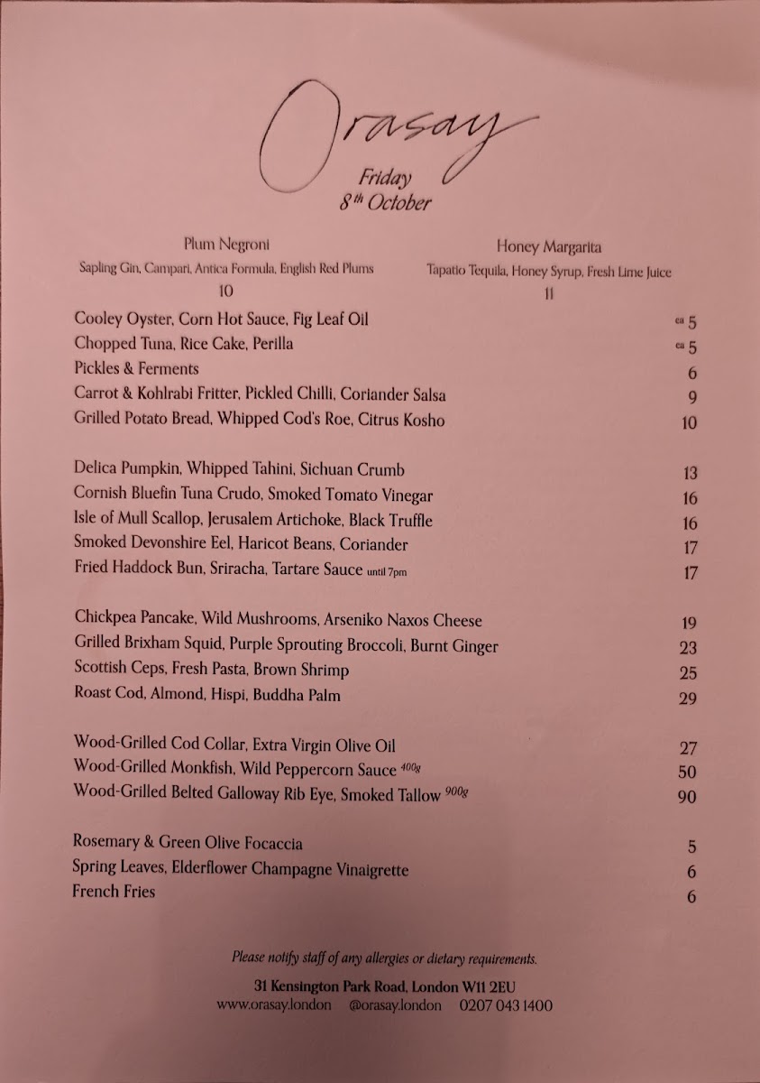 Dove Restaurant Photo Menu 10