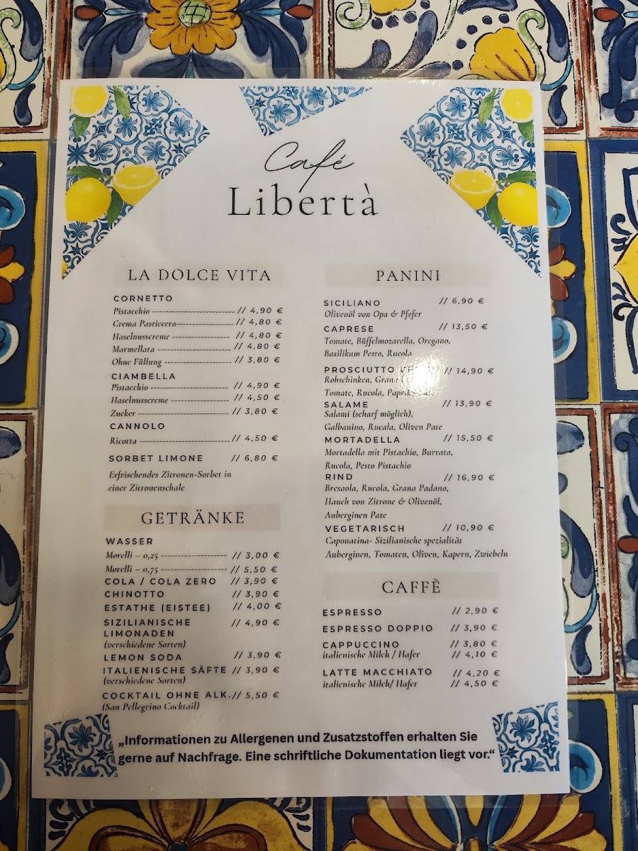 Café Libertà Photo Menu 2